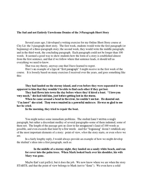story with 3 paragraph